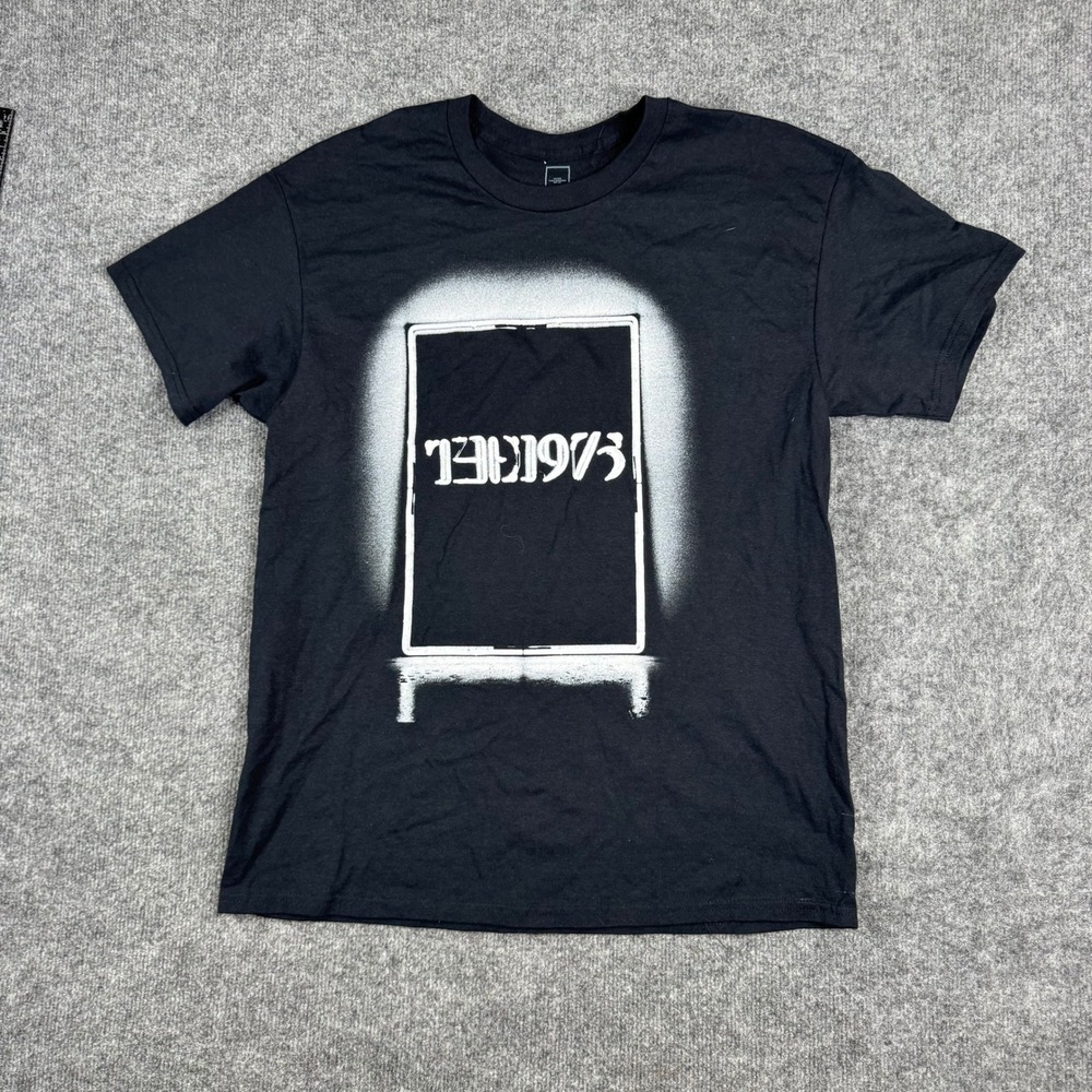 The 1975 T-Shirt Mens Size L Black 10 Year Anniversary Graphic Cotton Band Tee